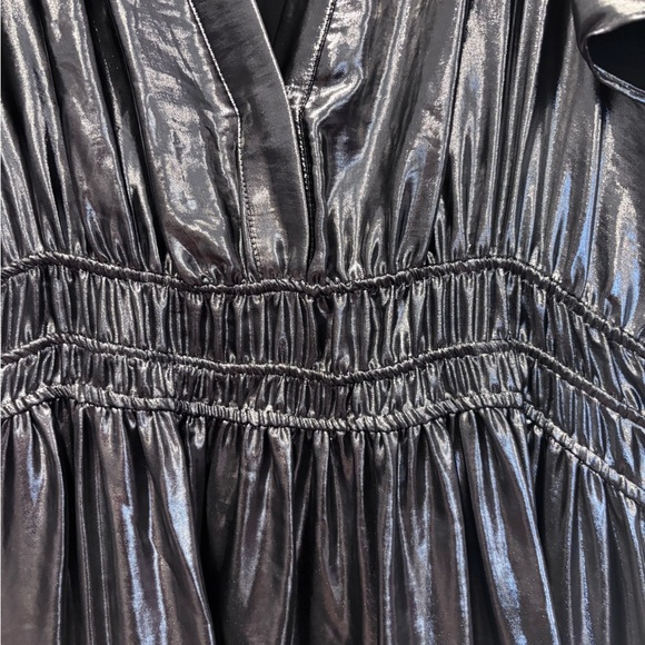 Anthropologie Shimmering Silver Midi Dress (Size L) - Picture 5 of 7